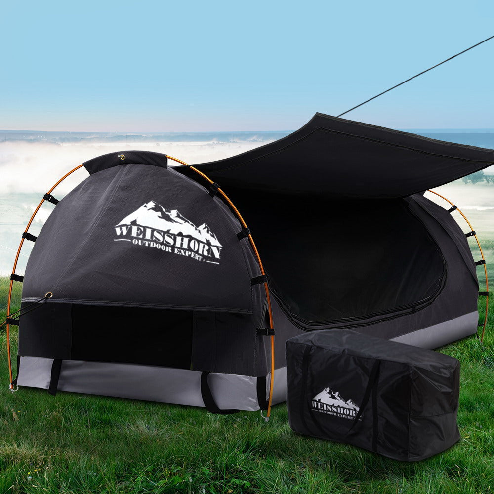 Weisshorn King Single Swag Canvas Dome Tent Grey