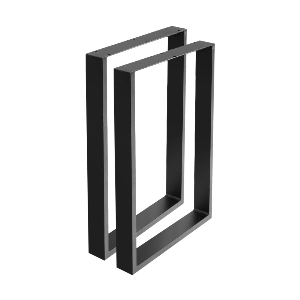 Rectangular Metal Table Legs 71x50cm Set of 2 Black Industrial Design