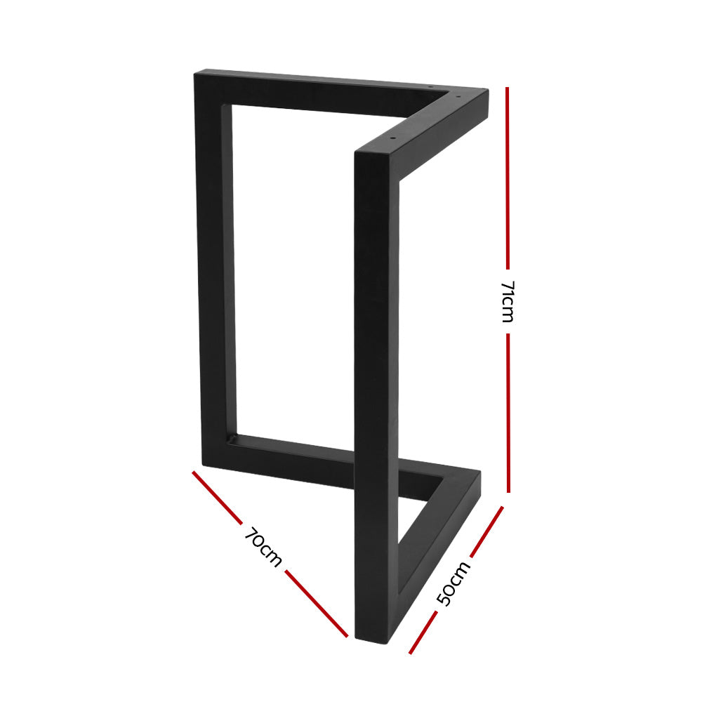 Artiss DIY Metal Table Legs 50x70cm Set Black