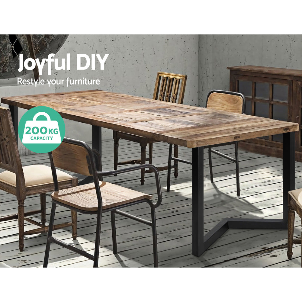 Artiss DIY Metal Table Legs 50x70cm Set Black