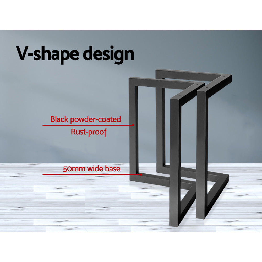 Artiss DIY Metal Table Legs 50x70cm Set Black