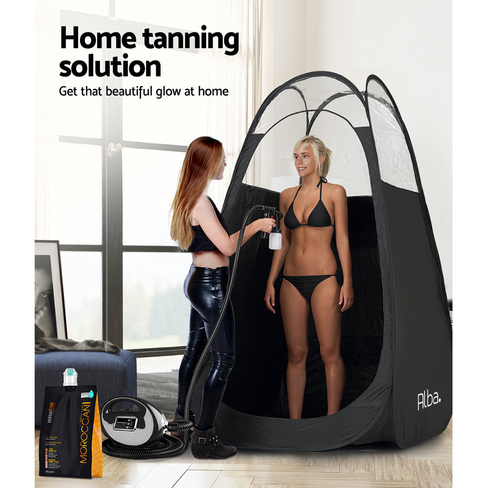Pop Up Spray Tanning Tent Portable Black
