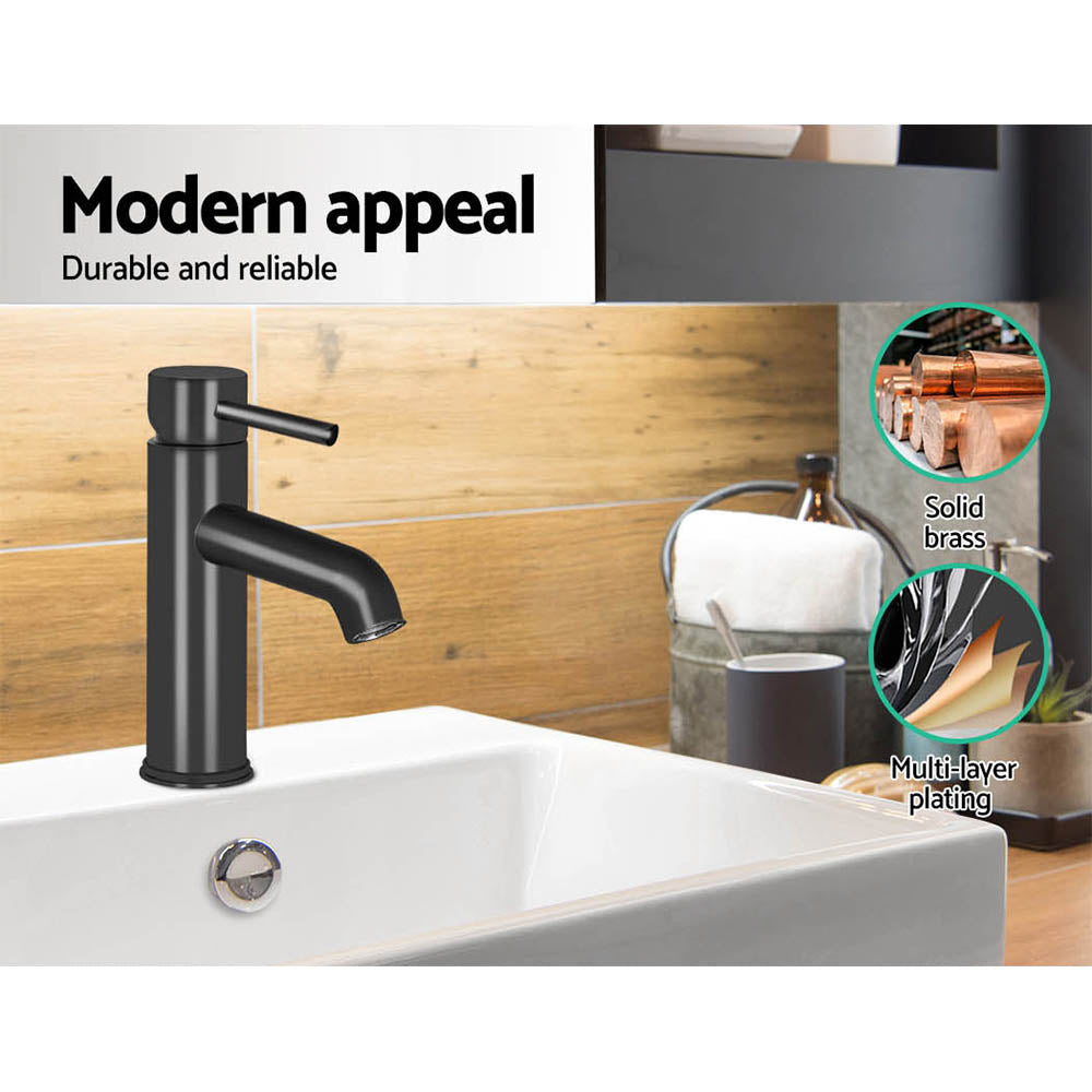 Cefito Round Basin Mixer Tap Brass Black
