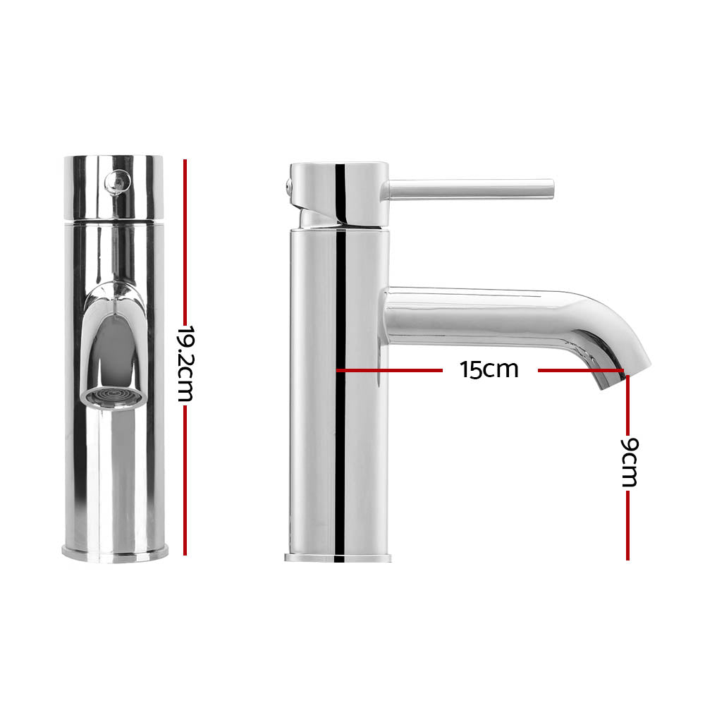 Cefito Round Basin Mixer Tap Brass Chrome Silver