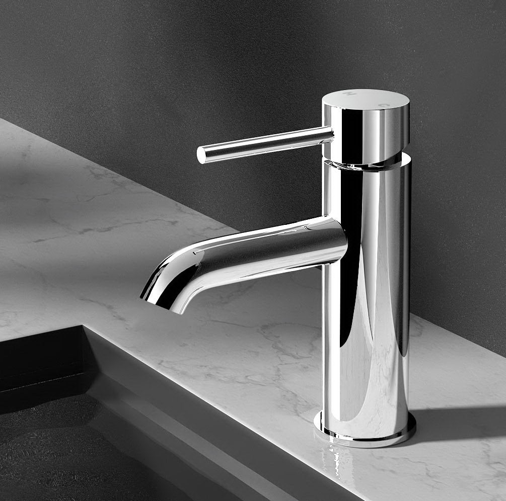 Cefito Round Basin Mixer Tap Brass Chrome Silver