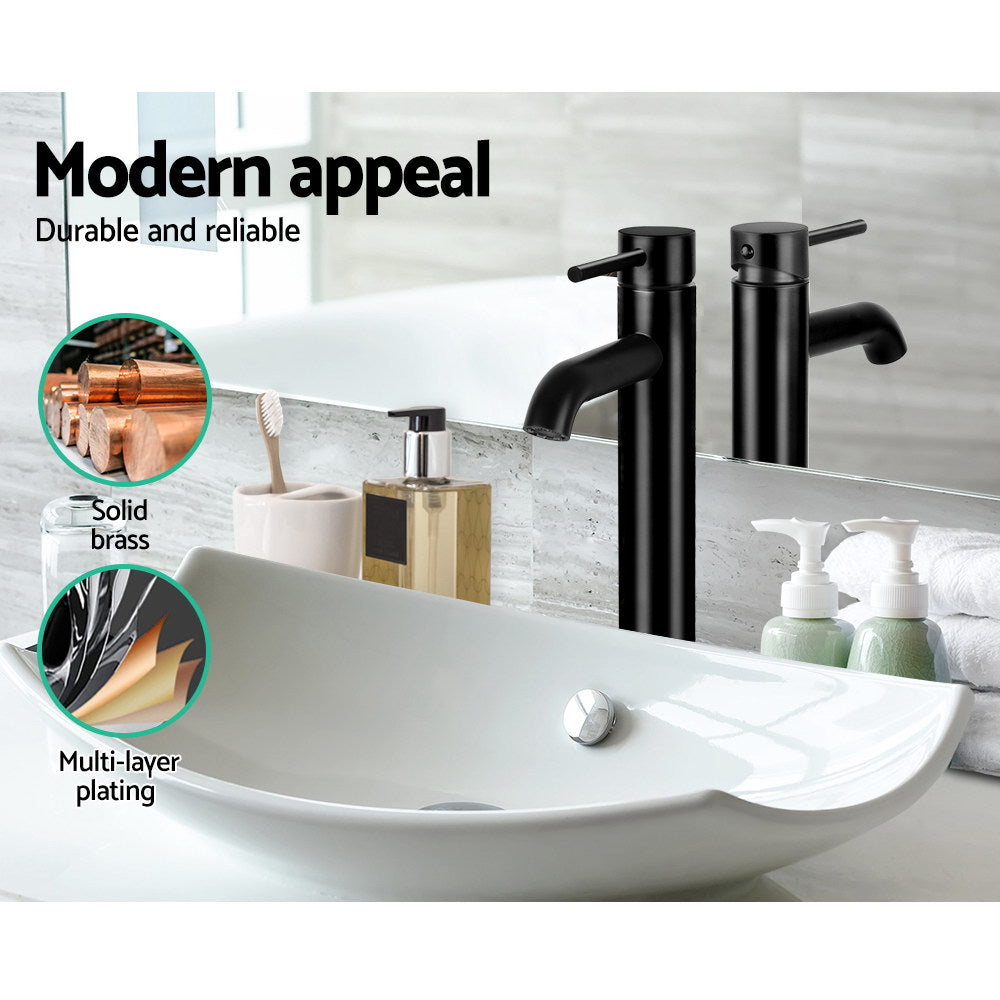 Cefito Round Tall Basin Mixer Tap Matte Black