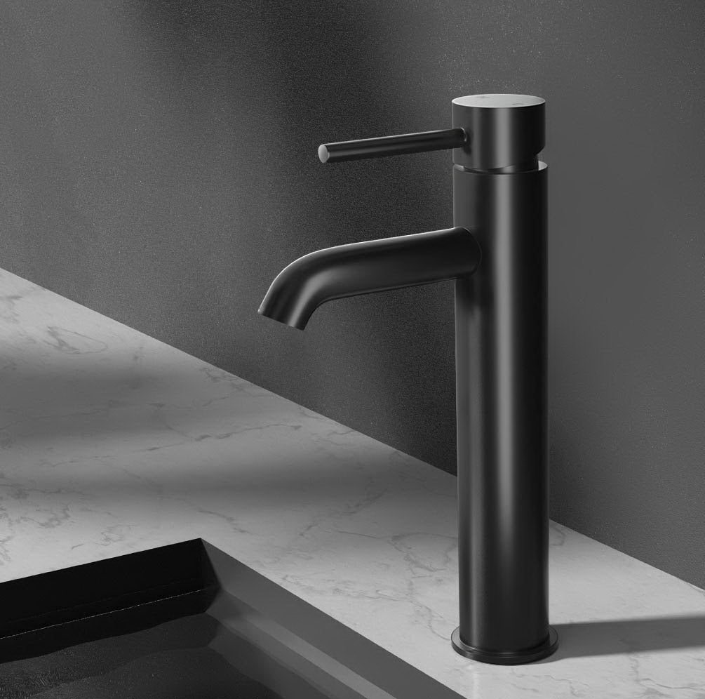 Cefito Round Tall Basin Mixer Tap Matte Black