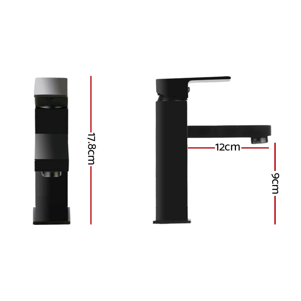 Cefito Black Square Bathroom Basin Mixer Tap