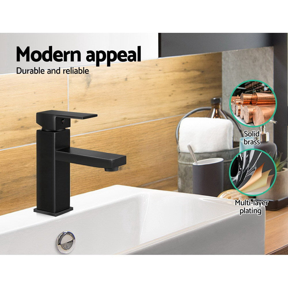 Cefito Black Square Bathroom Basin Mixer Tap