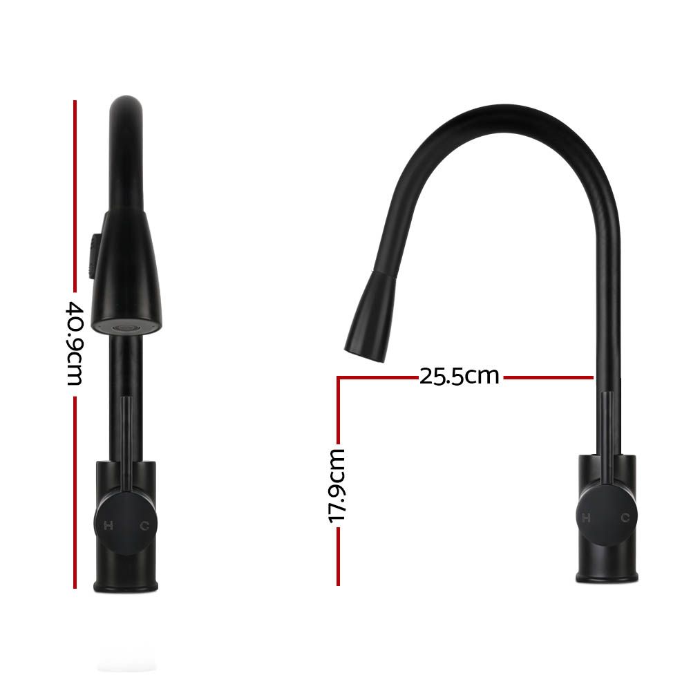 Cefito Pull Out Kitchen Mixer Tap Sink Faucet Black