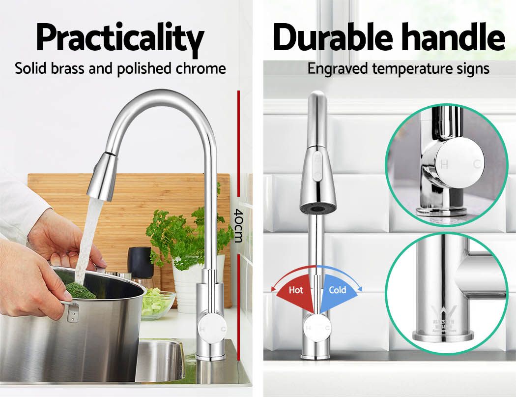 Cefito Pull Out Kitchen Mixer Tap 2 Mode Chrome