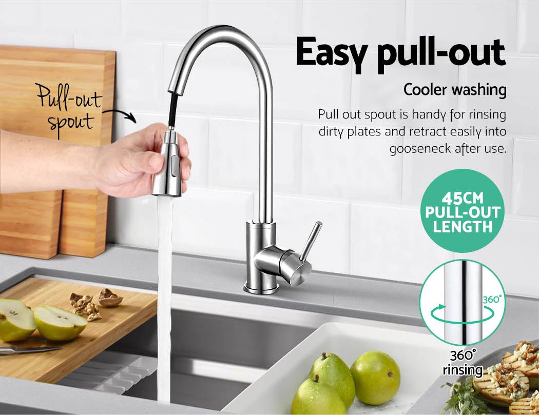 Cefito Pull Out Kitchen Mixer Tap 2 Mode Chrome