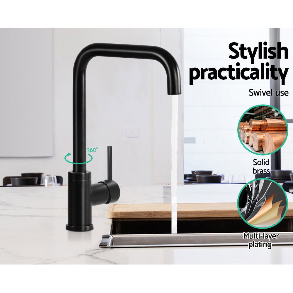 Cefito Rectangle Kitchen Mixer Tap Black