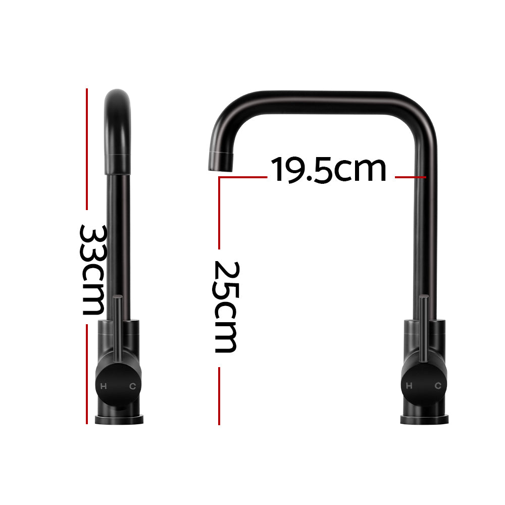 Kasper Kitchen Mixer Tap Black Rectangle Sink Faucet