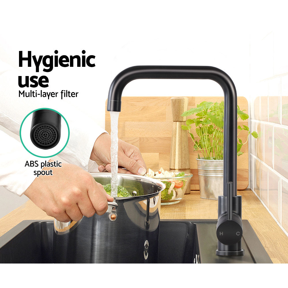 Kasper Kitchen Mixer Tap Black Rectangle Sink Faucet