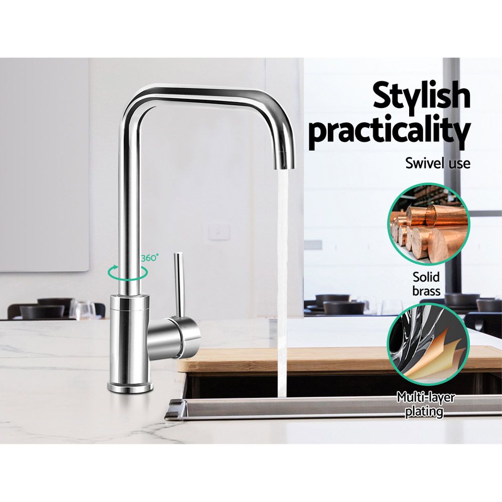 Kasper Kitchen Mixer Tap Rectangle Sink Faucet Chrome