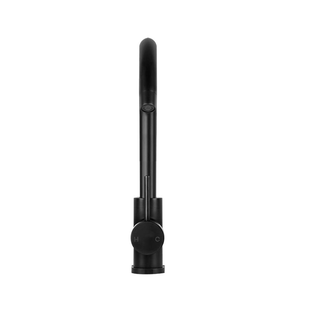 Cefito Kitchen Mixer Tap Gooseneck Sink Faucet Black