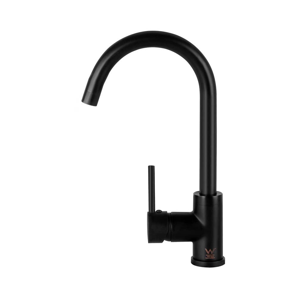 Cefito Kitchen Mixer Tap Gooseneck Sink Faucet Black