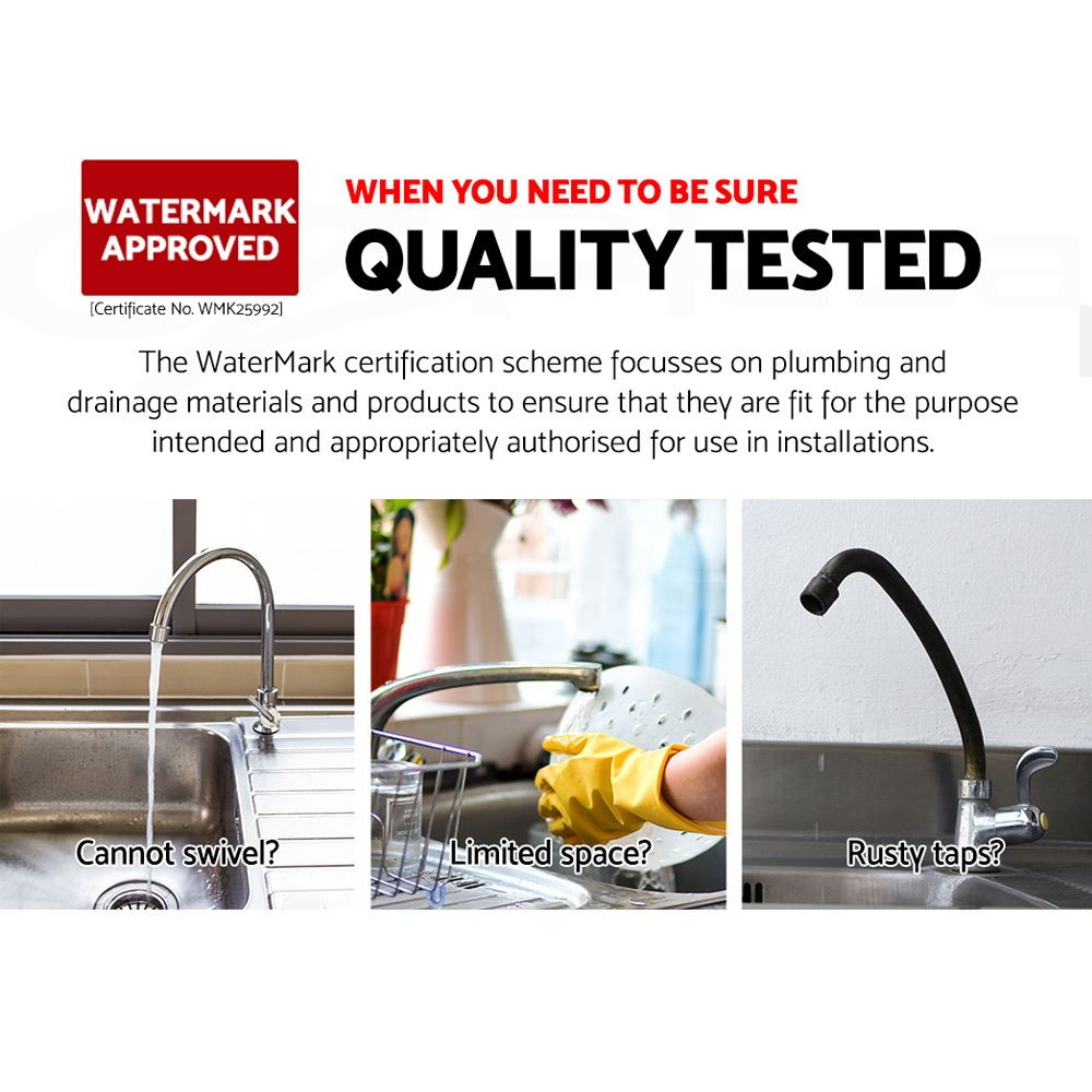 Cefito Kitchen Mixer Tap Gooseneck Sink Faucet Black