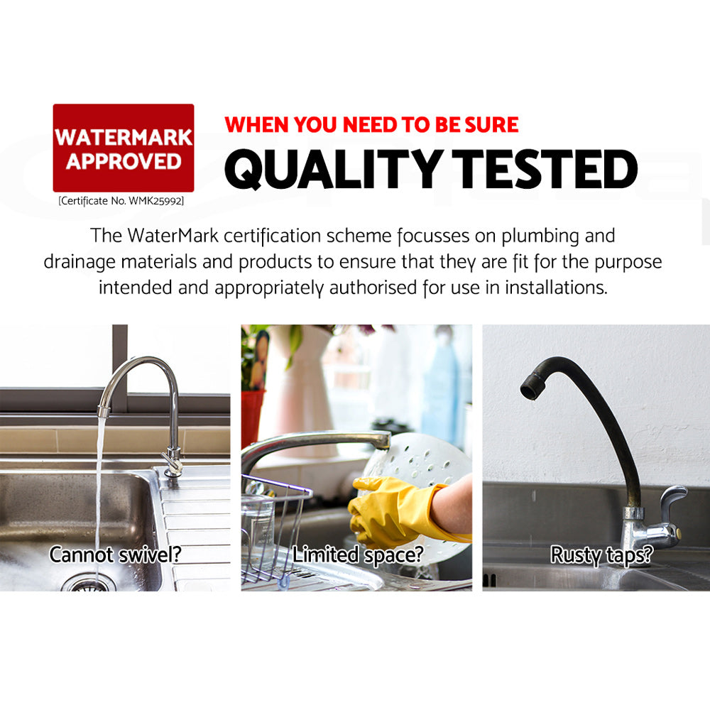 Cefito Kitchen Mixer Tap Round Black Basin Faucet