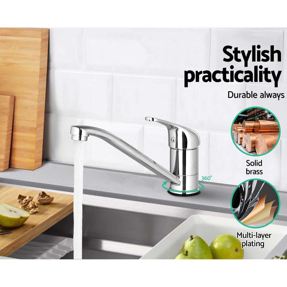 Cefito Kitchen Mixer Tap Long Spout Chrome Silver
