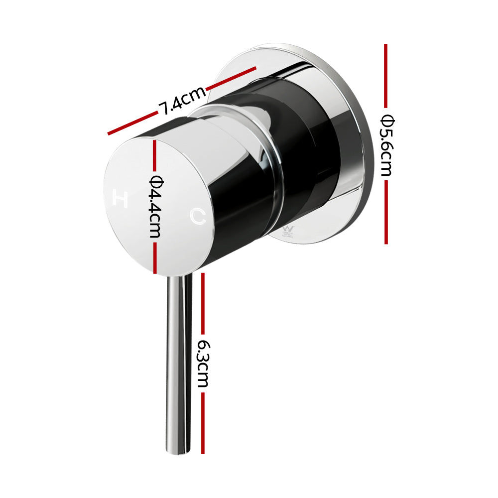 Cefito Wall Basin Mixer Tap Round Brass Chrome