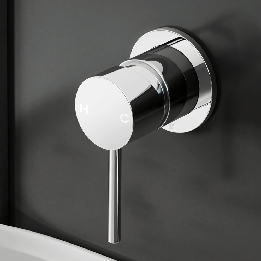 Cefito Wall Basin Mixer Tap Round Brass Chrome