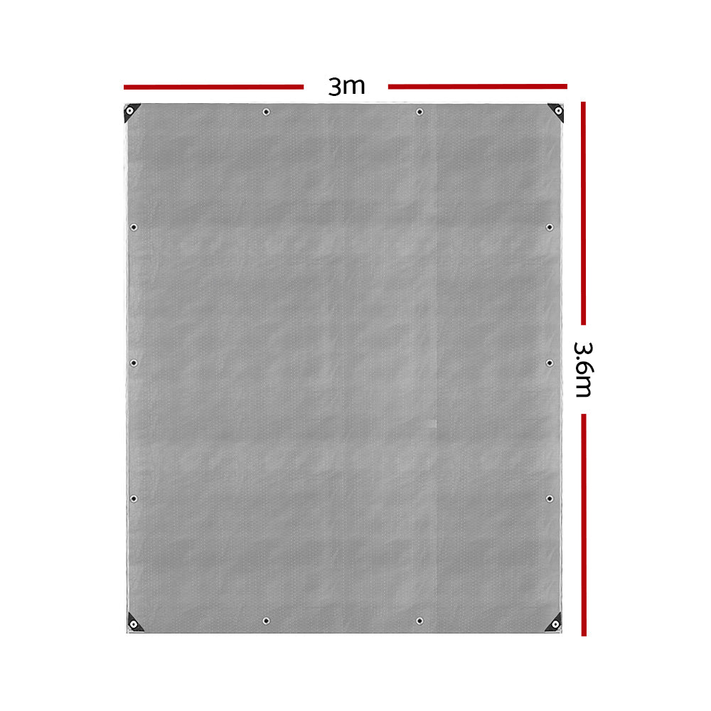 Instahut 3x3.6m Canvas Tarpaulin Heavy Duty Camping Sun Cover