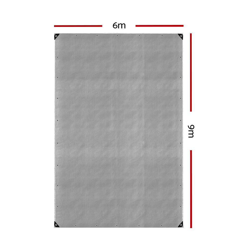 Instahut 6x9m Heavy Duty Canvas Tarpaulin Camping Sun Cover