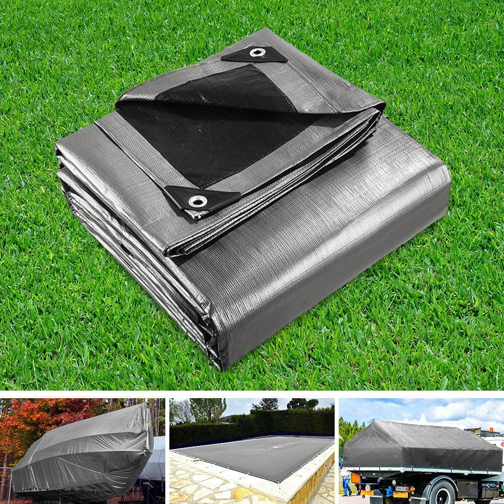 Instahut 7.3x9m Heavy Duty Canvas Tarpaulin Camping Sun Cover