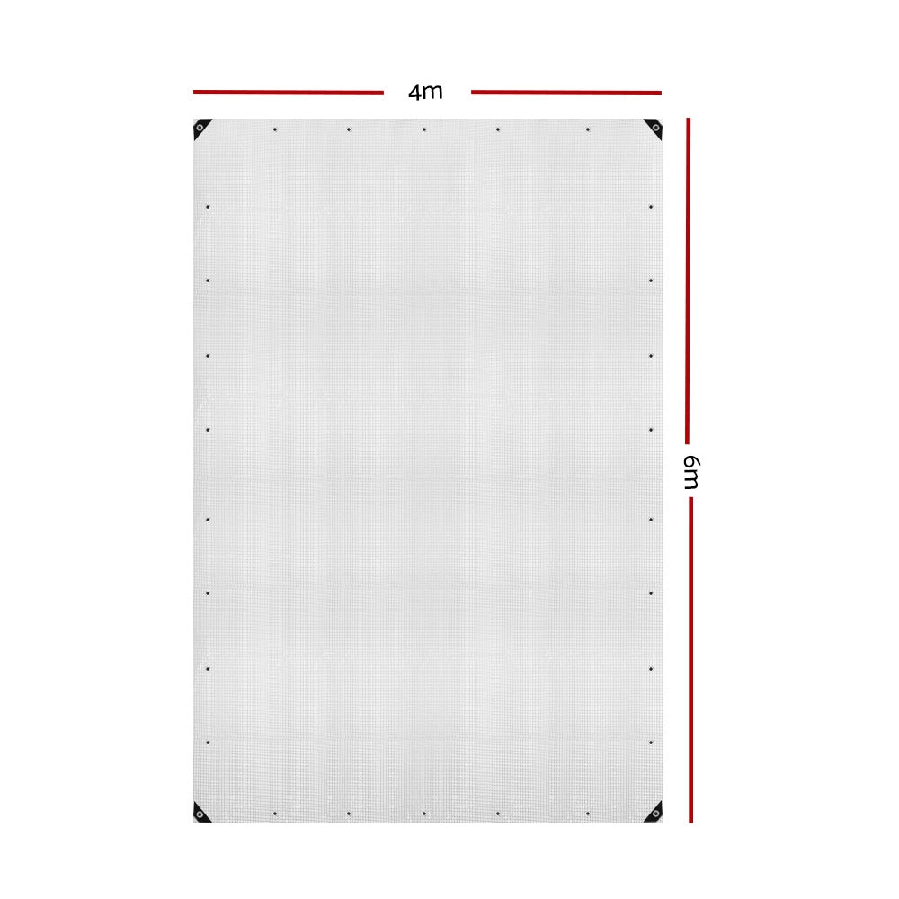 Instahut 4x6m Heavy Duty Canvas Tarp Clear Camping Cover
