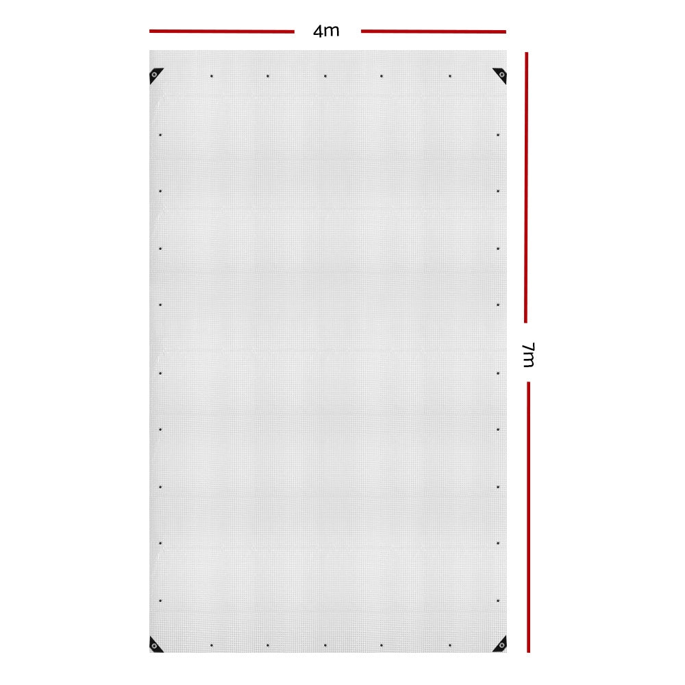 Instahut 4x7m Heavy Duty Canvas Tarp Clear Camping Cover
