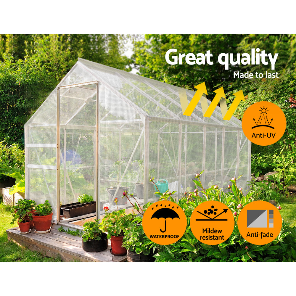 Instahut 4x7m Heavy Duty Canvas Tarp Clear Camping Cover