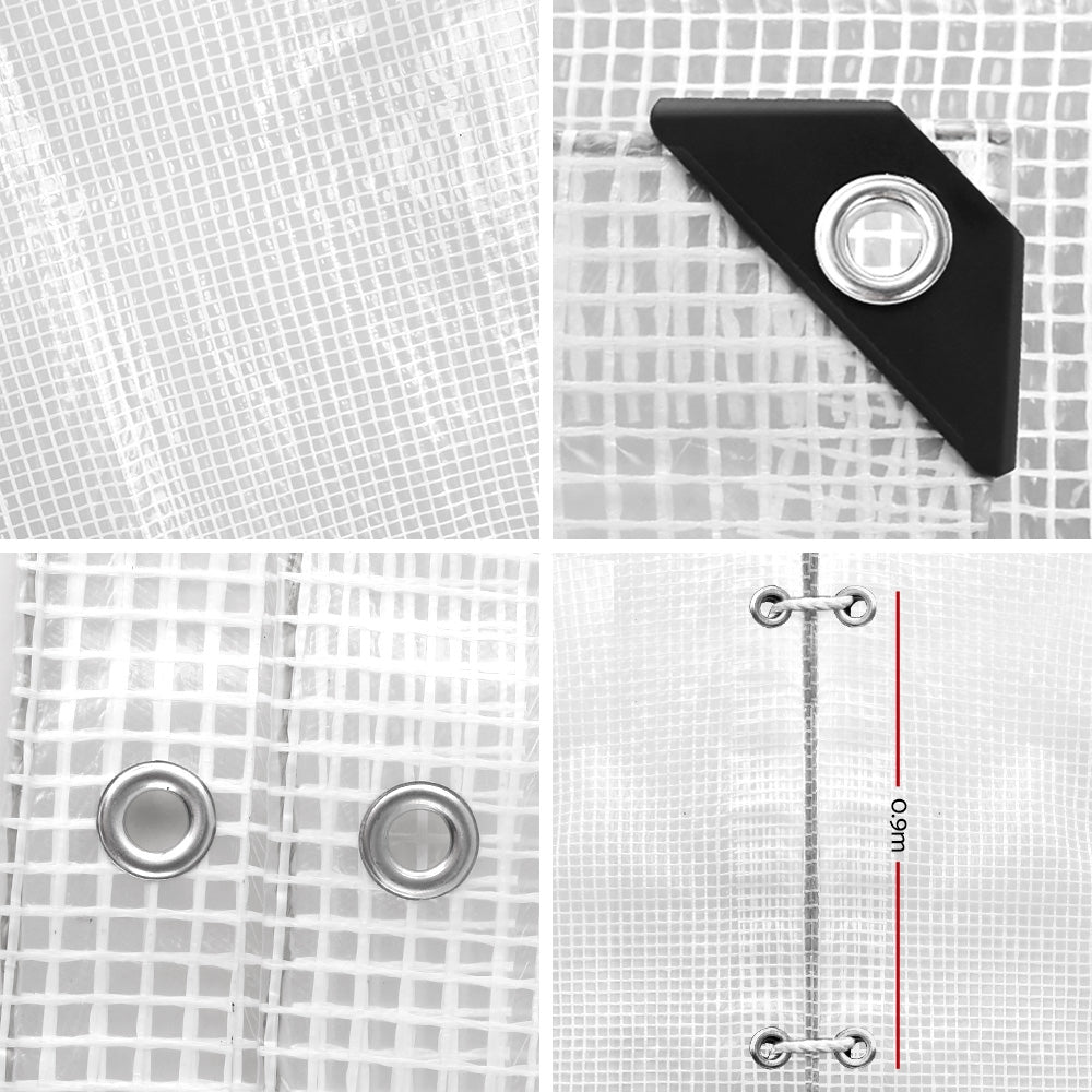 Instahut 5x10m Heavy Duty Clear Canvas Tarp Camping Cover