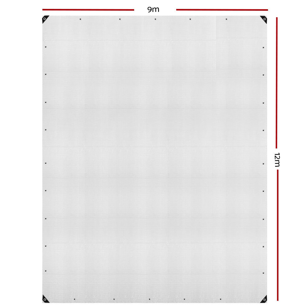 Instahut 9x12m Heavy Duty Canvas Tarp Clear Camping Cover
