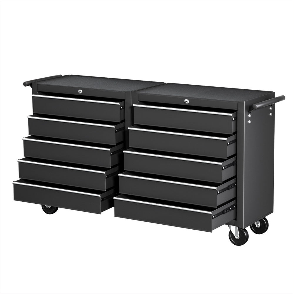 Giantz 10-Drawer Tool Chest Trolley Black