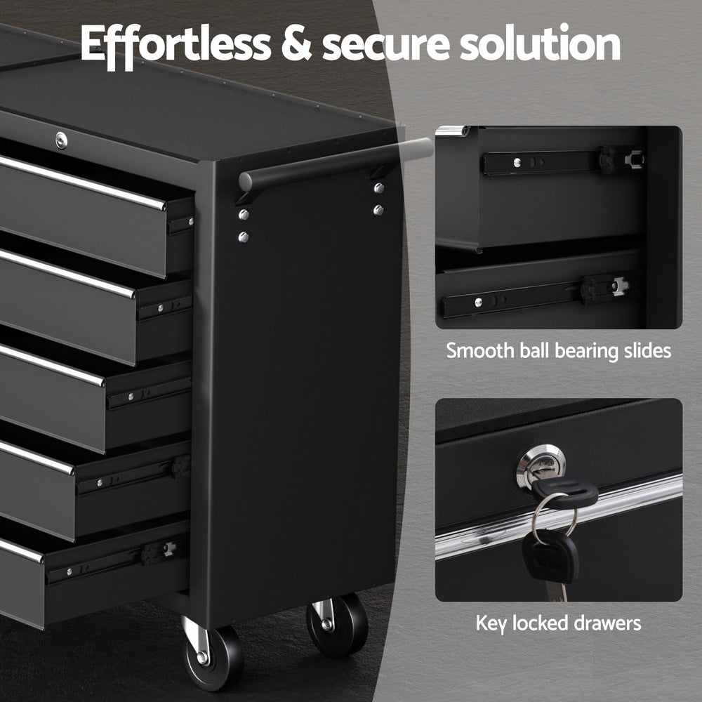 Giantz 10-Drawer Tool Chest Trolley Black