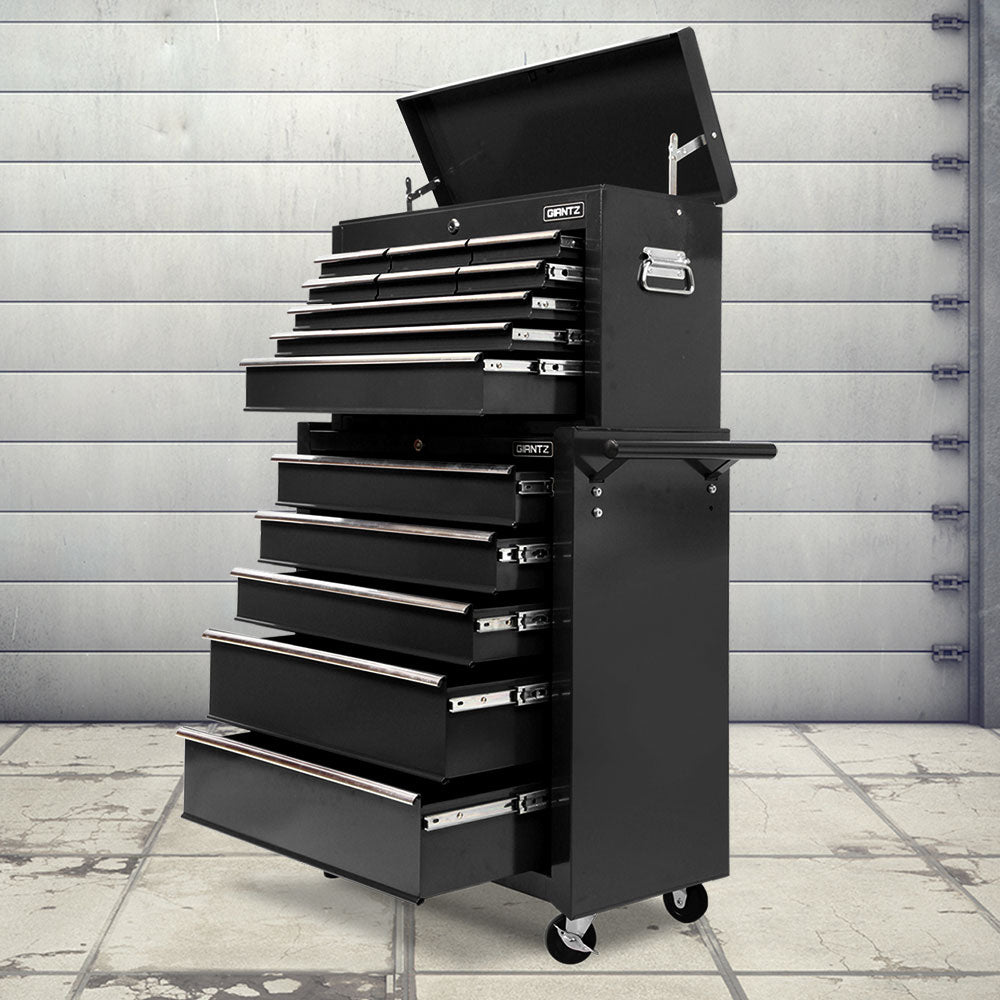 Giantz 14-Drawer Tool Cabinet Trolley Black