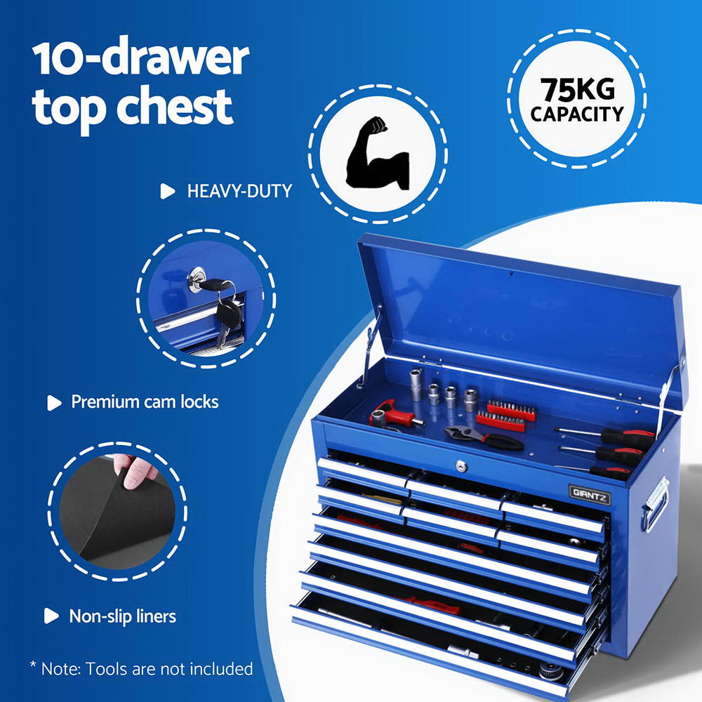 Giantz 2-in-1 Tool Chest Trolley 15 Drawers Blue