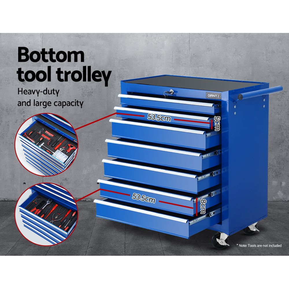 Giantz 16-Drawer Tool Chest Trolley Blue Garage Storage Cabinet