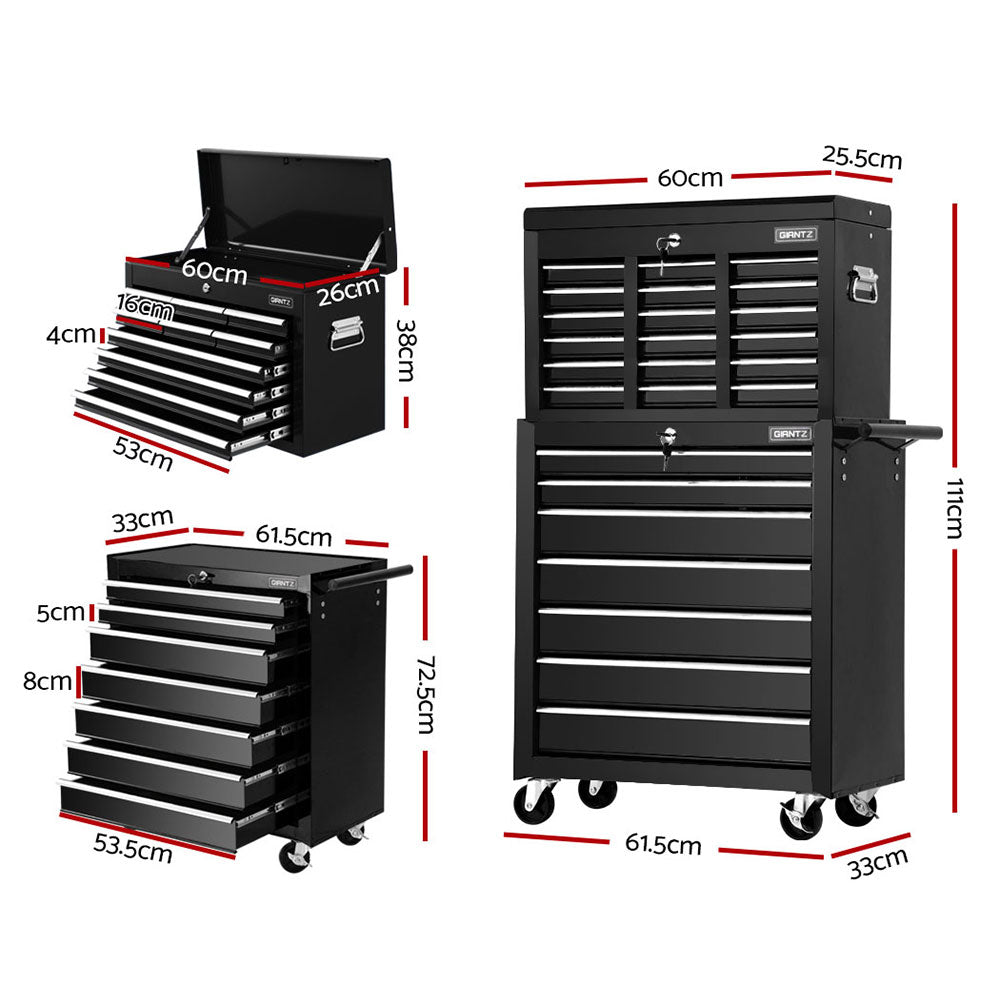 Giantz 17-Drawer Tool Trolley Chest Black