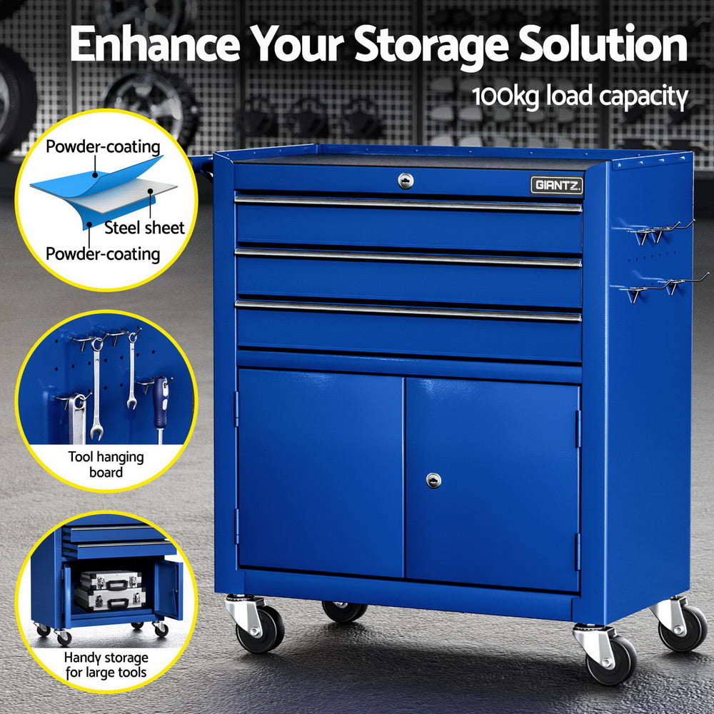 Giantz 3 Drawer Tool Cabinet Chest Blue