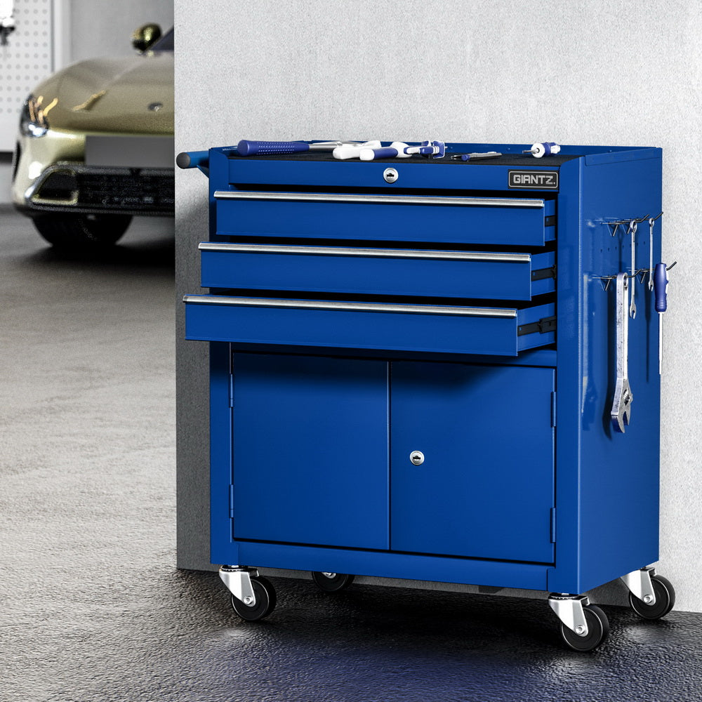 Giantz 3 Drawer Tool Cabinet Chest Blue