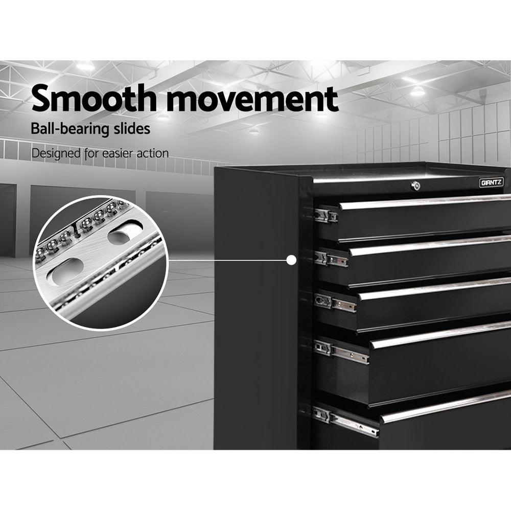 Giantz 5-Drawer Tool Trolley Cabinet Black