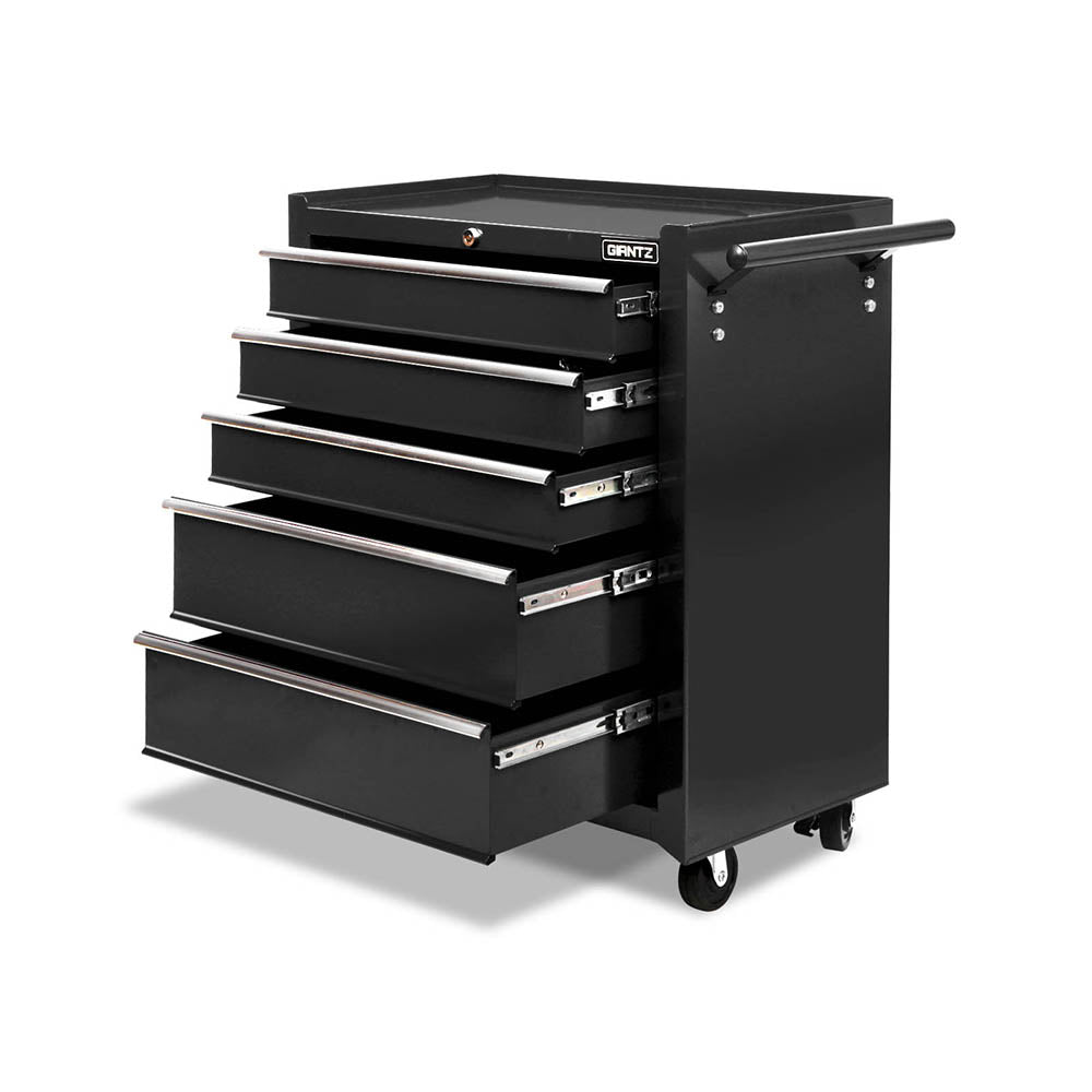 Giantz 5-Drawer Tool Trolley Cabinet Black