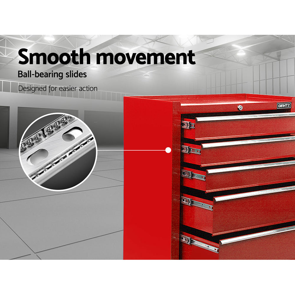 Giantz 5-Drawer Tool Cabinet Trolley Red
