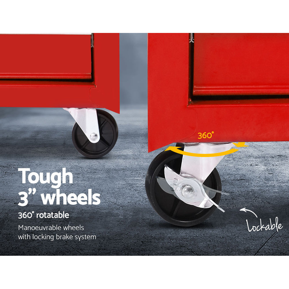 Giantz 5-Drawer Tool Cabinet Trolley Red