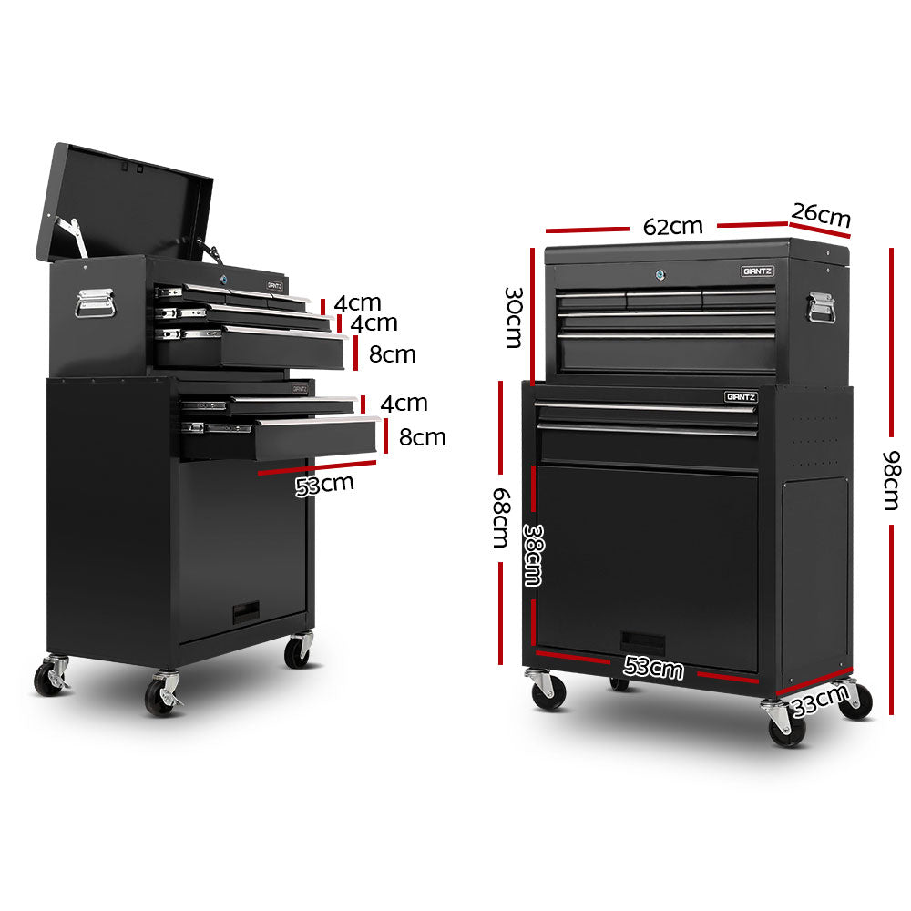 Giantz 7-Drawer Tool Trolley Cabinet Chest Black