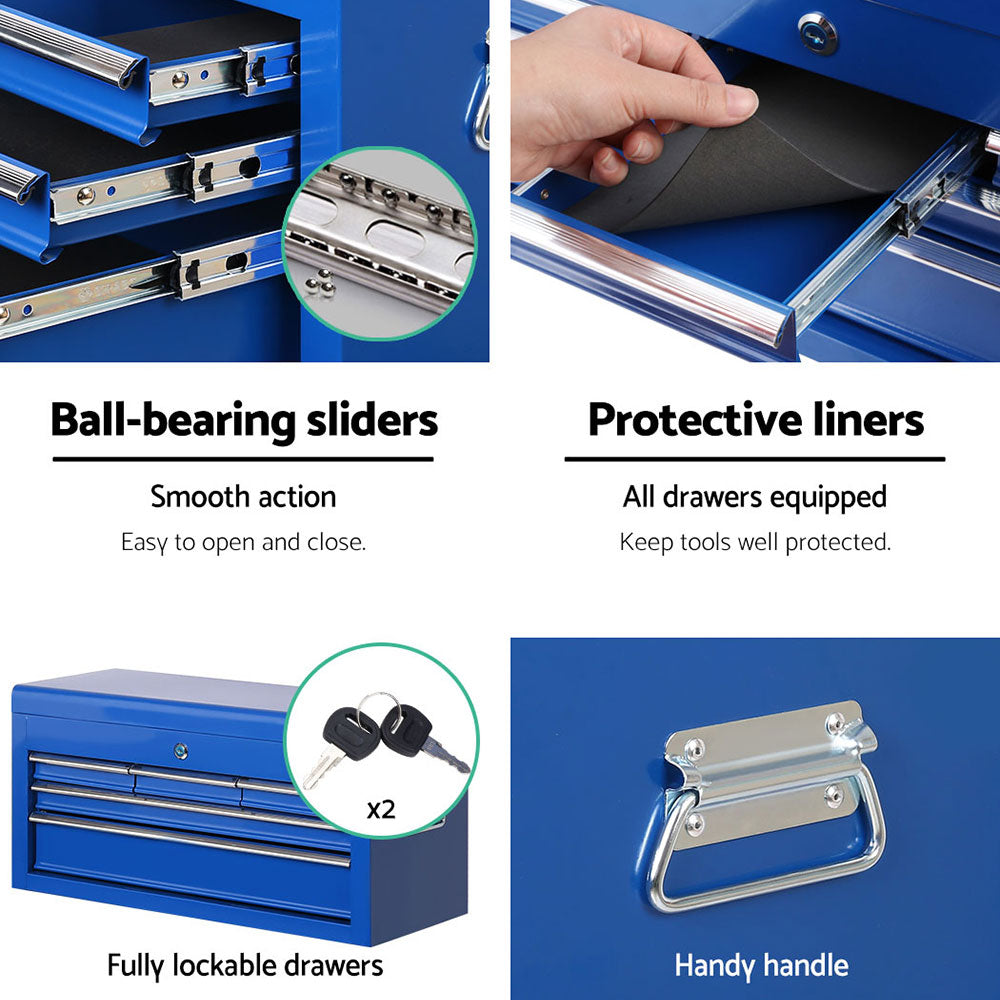 Giantz 7-Drawer Tool Box Cabinet Trolley Blue