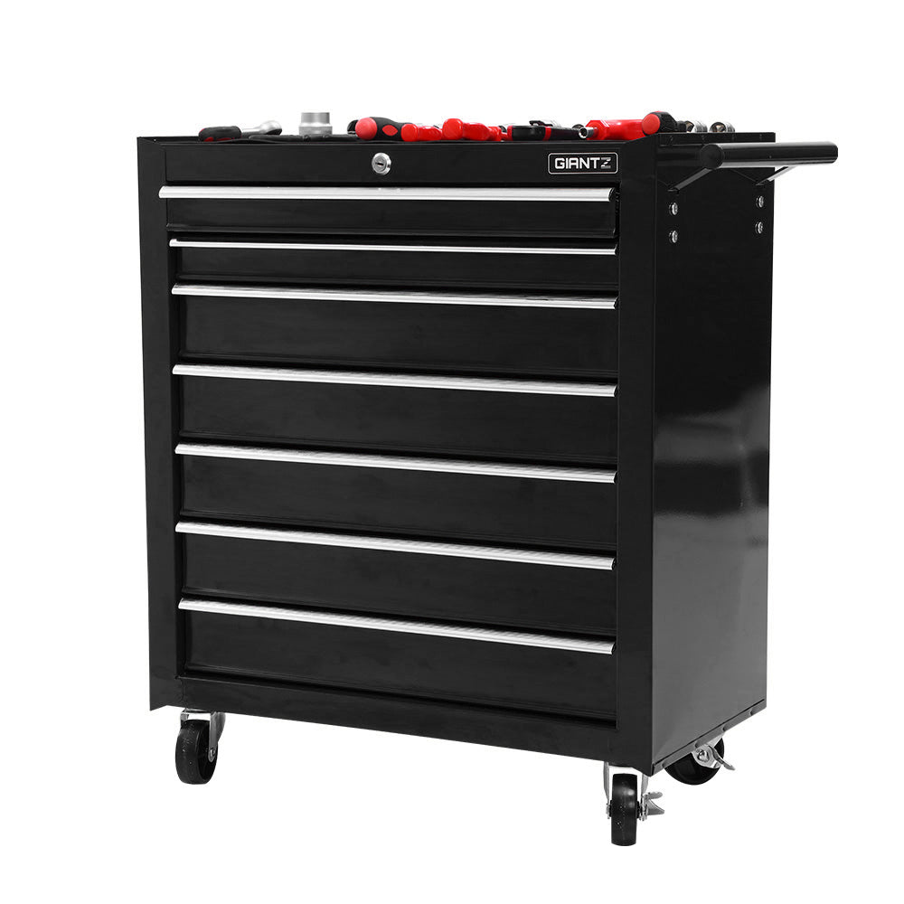 Giantz 7-Drawer Tool Trolley Cabinet Black